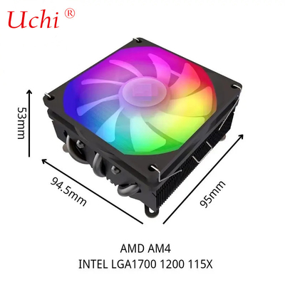 हीटपाइप रेडिएटर I3 I5 I7 I9 Lga775 1150 1151 1155 1156 1700 1366 2011 AMD AM4 AM5 यूनिवर्सल क्षैतिज सीपीयू कूलर प्रशंसक काला