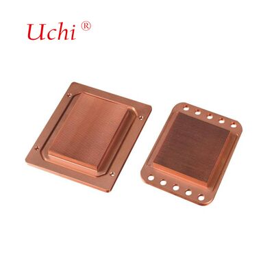 पूर्ण-कॉपर स्क्वायर हाई-डेंसिटी स्किव्ड हीट सिंक, फैनलेस सीएनसी मशीन्ड घटक